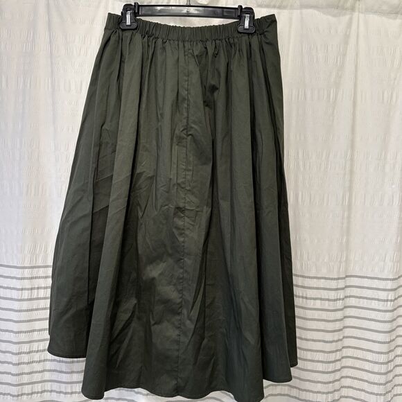 Who What Wear Skirt Womens Military Green Front Tie Khaki Stretchy Waist 28” Mid - Picture 5 of 7